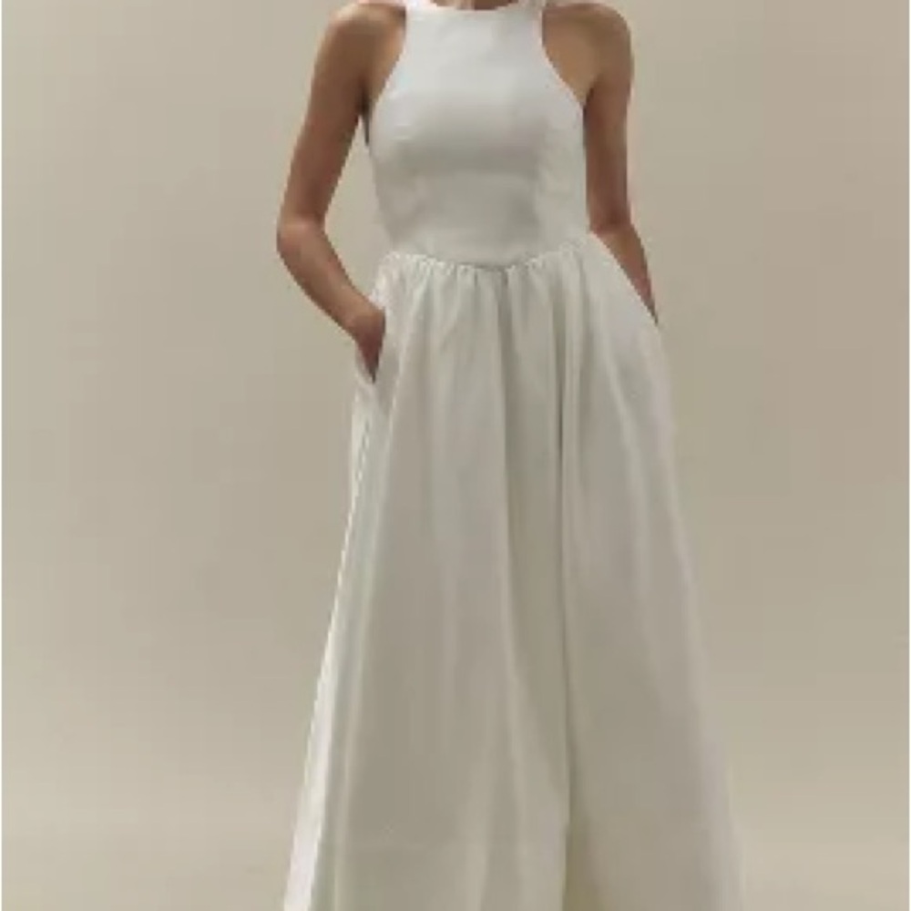 Elegant White Bridal midi Dress